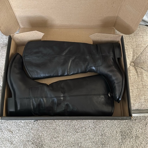 Frye Melissa Black Leather Tall Boots - Picture 10 of 12